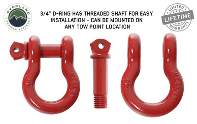 Overland Vehicle Systems Recovery Shackle 3/4" 4.75 Ton Red