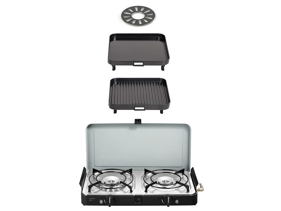 Cadac 2 Cook 3 Pro Deluxe/ Portable 3 Piece/ Gas Barbeque/ Camp Cooker