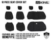 King 4WD Premium Neoprene Seat Covers, Black/Black Jeep Wrangler JK 2 Door 2013 - 2018