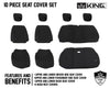 King 4WD Premium Neoprene Seat Covers, Black/Black Jeep Wrangler JK 2 Door 2008 - 2012