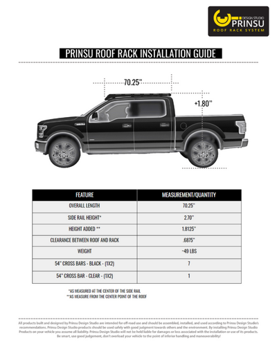 Prinsu Ford Raptor / F150 Roof Rack