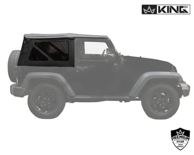 King 4WD Premium Replacement Soft Top, Black Diamond With Tinted Windows, Jeep Wrangler JK 2 Door 2010-2018