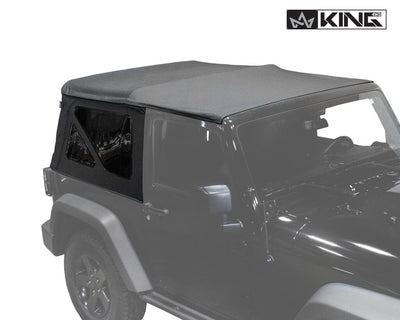 King 4WD Premium Replacement Soft Top, Black Diamond With Tinted Windows, Jeep Wrangler JK 2 Door 2010-2018