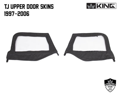 King 4WD Premium Upper Door Skins Black Diamond Passenger & Driver Side Jeep Wrangler TJ 1997-2006