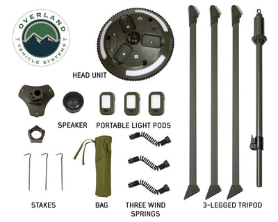 Overland Vehicle Systems Wild Land Camping Gear - UFO Solar Light  Pods & Speaker