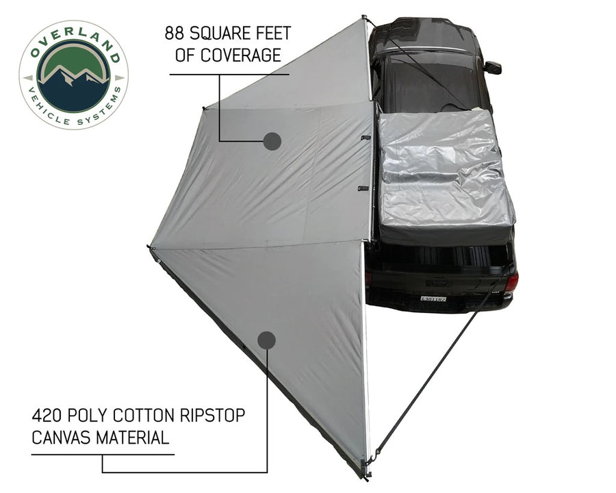 Overland Vehicle Systems Nomadic Awning 180 Only With Dark Gray & Black Travel Cover  - No Brackets, No Hardware, No Accessories
