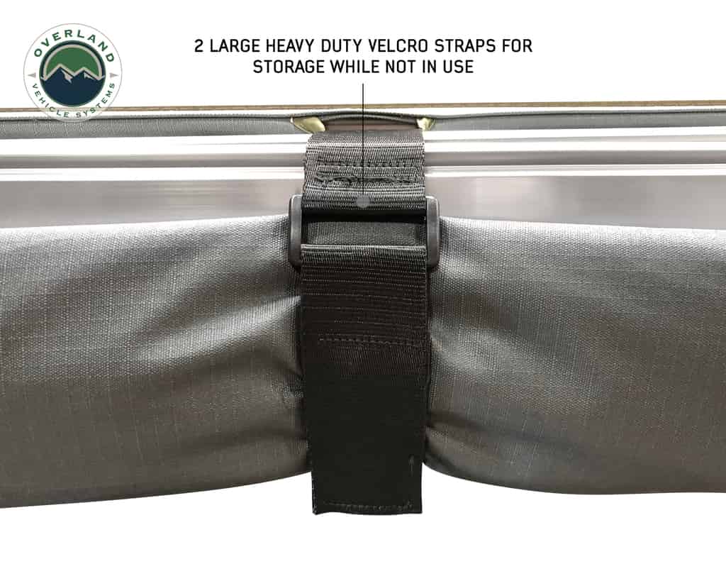 Overland Vehicle Systems Nomadic 270 LT Awning Passenger Side Dark Gray Cover With Black Cover Universal