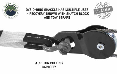 Overland Vehicle Systems Recovery Shackle 3/4" 4.75 Ton Gray