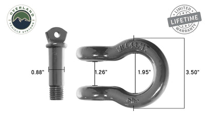 Overland Vehicle Systems Recovery Shackle 3/4" 4.75 Ton Gray