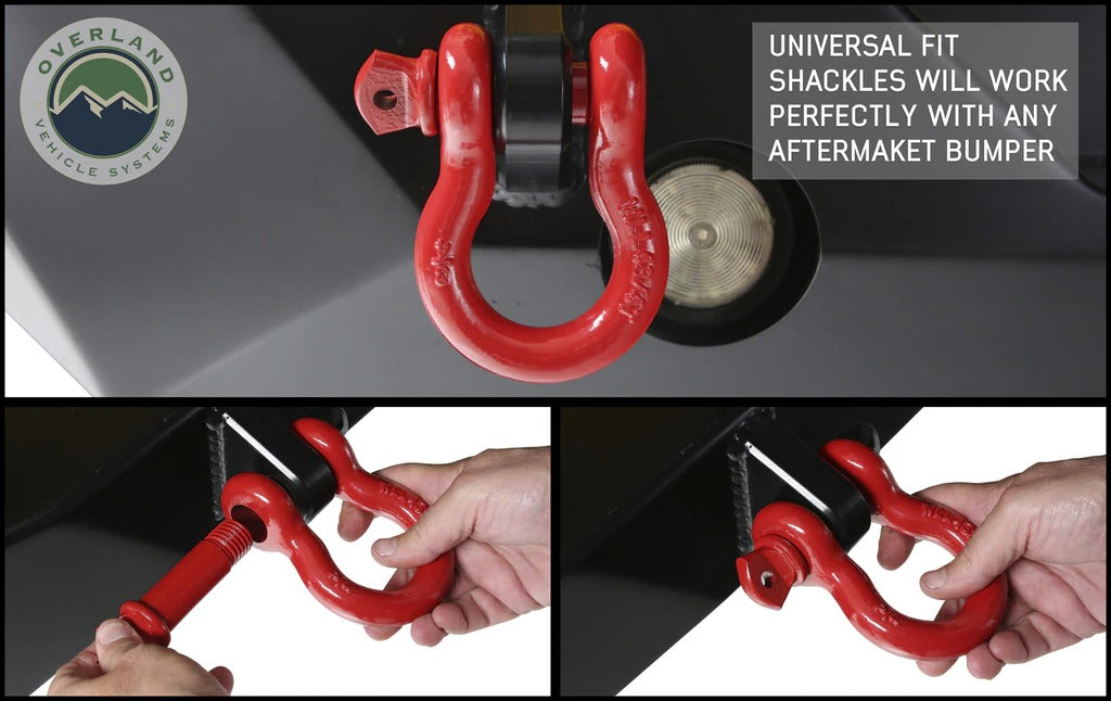 Overland Vehicle Systems Recovery Shackle 3/4" 4.75 Ton Red