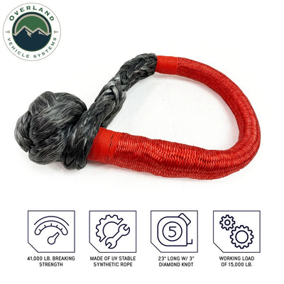 Overland Vehicle Systems 23” 5/8” Soft Recovery Shackle With A Breaking Strength of 44,000 lbs.