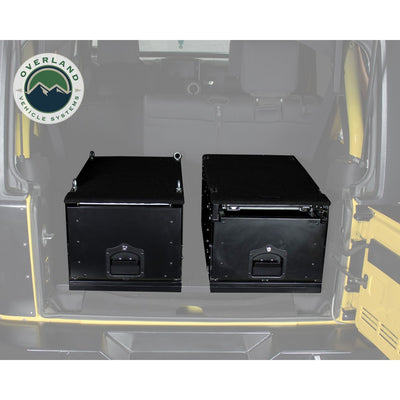 Overland Vehicle Systems Powder Black Cargo Box side by side