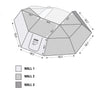 Overland Vehicle Systems Nomadic Awning 270 Side Wall 3 Dark Gray With Storage Bag Driver
