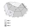 Overland Vehicle Systems Nomadic Awning 270 Side Wall 2 Dark Gray With Storage Bag Driver