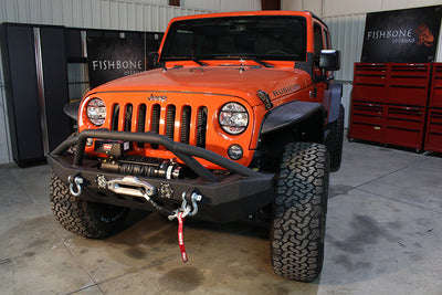 Fishbone Offroad Front Full Width Winch Bumper with LED's