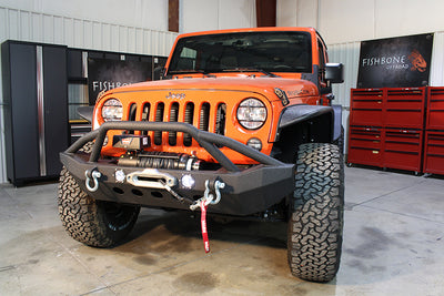 Fishbone Offroad Front Full Width Winch Bumper with LED's