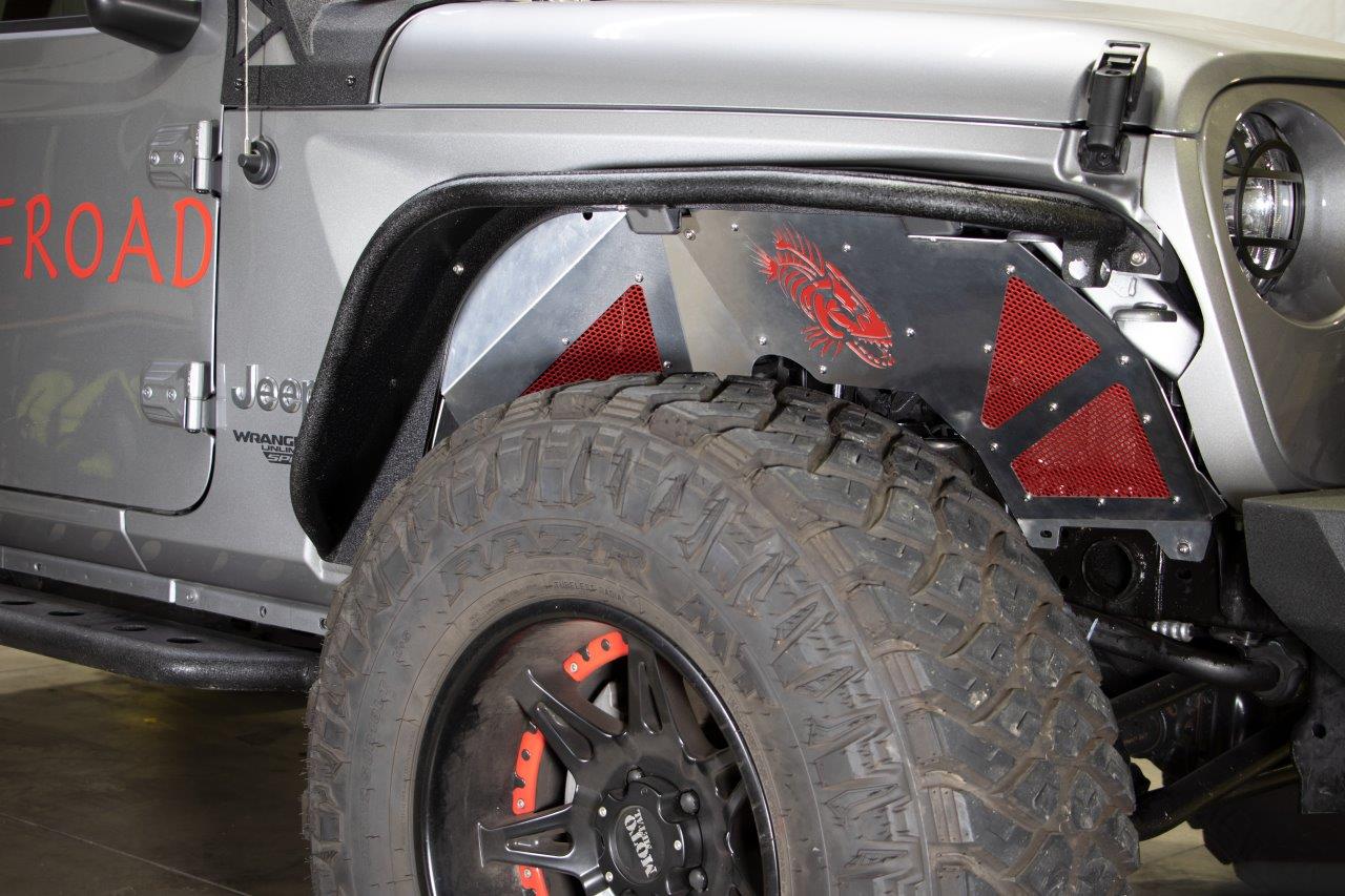 Fishbone Offroad Front JL RAW Aluminum Inner Fenders - Legacy Model