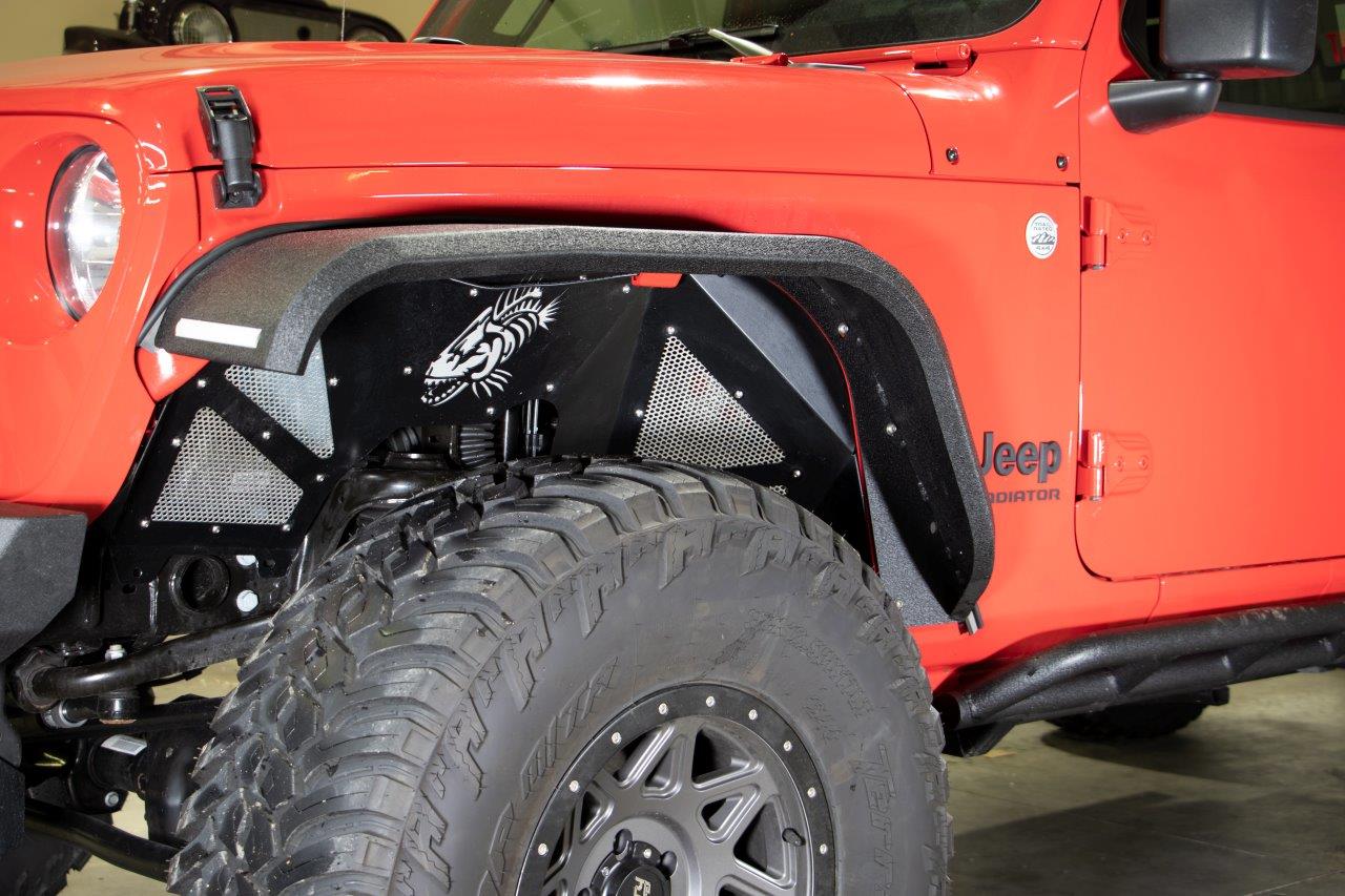 Fishbone Offroad Front JL Black Aluminum Inner Fenders - Legacy Model