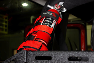 Fishbone Offroad Fire Extinguisher Holder for Padded Roll Bar - Red