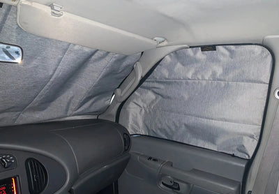 Overland Gear Guy Deluxe Insulated Front Window Covers - FRONT WINDOWS ONLY - Ford Econoline