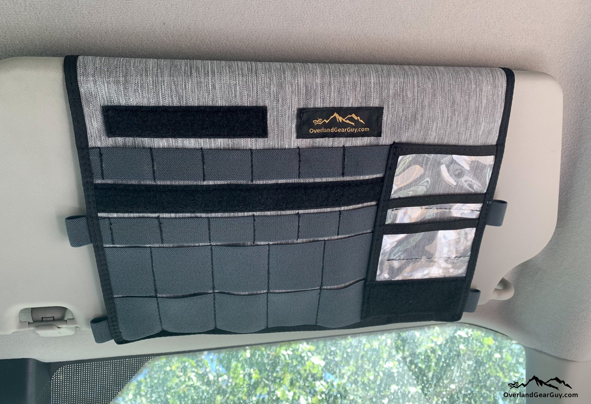Overland Gear Guy Ford Transit visor organizer with mirror