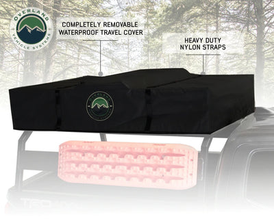 Overland Vehicle Systems Nomadic 2 Extended Roof Top Tent - Dark Gray Base With Green Rain Fly With Bonus Pack