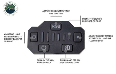 Overland Vehicle Systems EKO 10" LED/RGB Light With Switch, Harness & Mounting Hardware