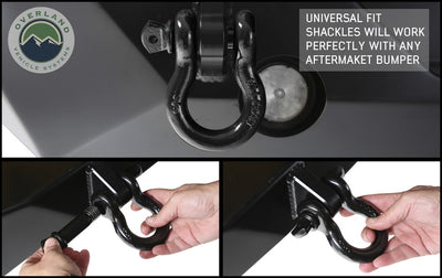 Overland Vehicle Systems Recovery Shackle 3/4" 4.75 Ton Black