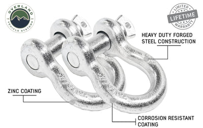 Overland Vehicle Systems Recovery Shackle 3/4" 4.75 Ton Zinc