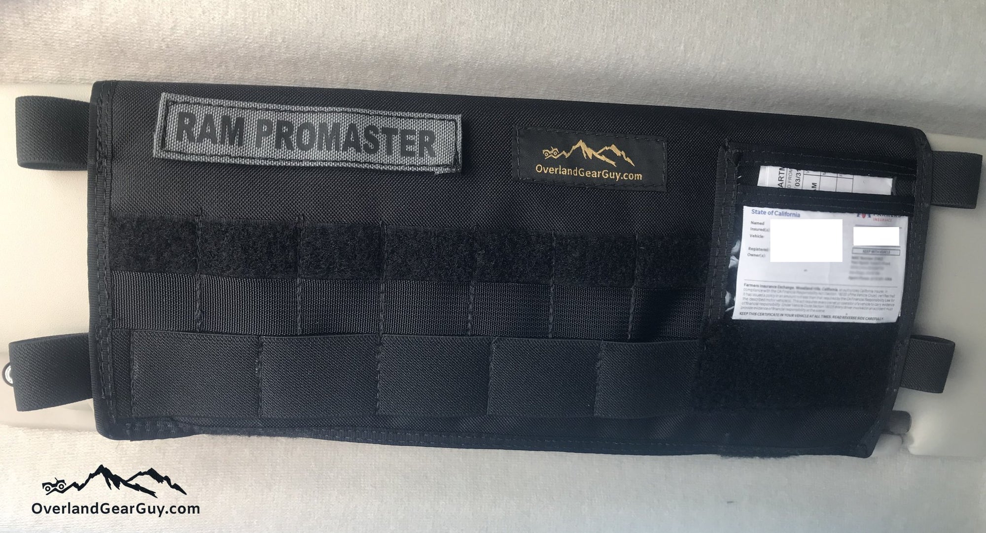Overland Gear Guy ProMaster Van Sun Visor Organizer with Mirror