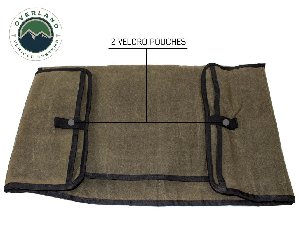 Overland Vehicle Systems Rolled Bag General Tools With Handle And Straps #16 Waxed Canvas Universal