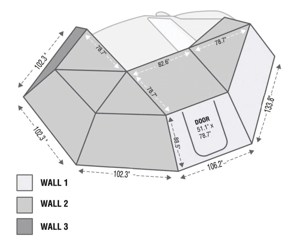 Overland Vehicle Systems Nomadic Awning 270 Awning & Wall 1, 2, & 3, Mounting Brackets Passenger Side