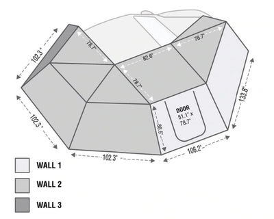 Overland Vehicle Systems Nomadic Awning 270 Awning & Wall 1, 2, & 3, Mounting Brackets Passenger Side