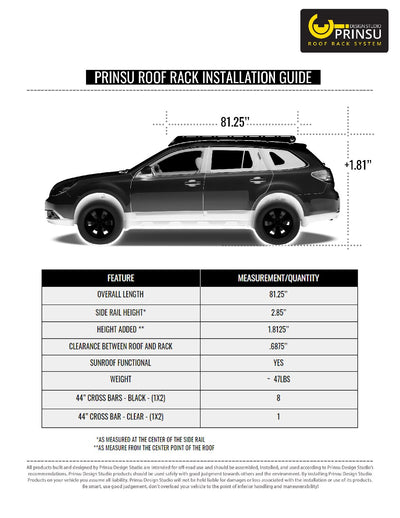 Prinsu 4th Gen Subaru Outback Roof Rack 2010-2014