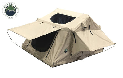 Overland Vehicle Systems TMBK 3 Person Roof Top Tent with Green Rain Fly