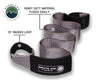 Overland Vehicle Systems Tow Strap 40,000 lb. 4" x 8' Gray with Black Ends & Storage Bag Universal