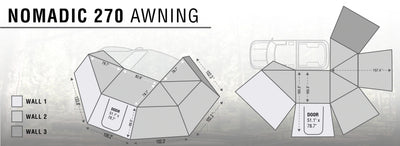 Overland Vehicle Systems Nomadic Awning 270 Awning & Wall 1, 2, & 3, Mounting Brackets Passenger Side