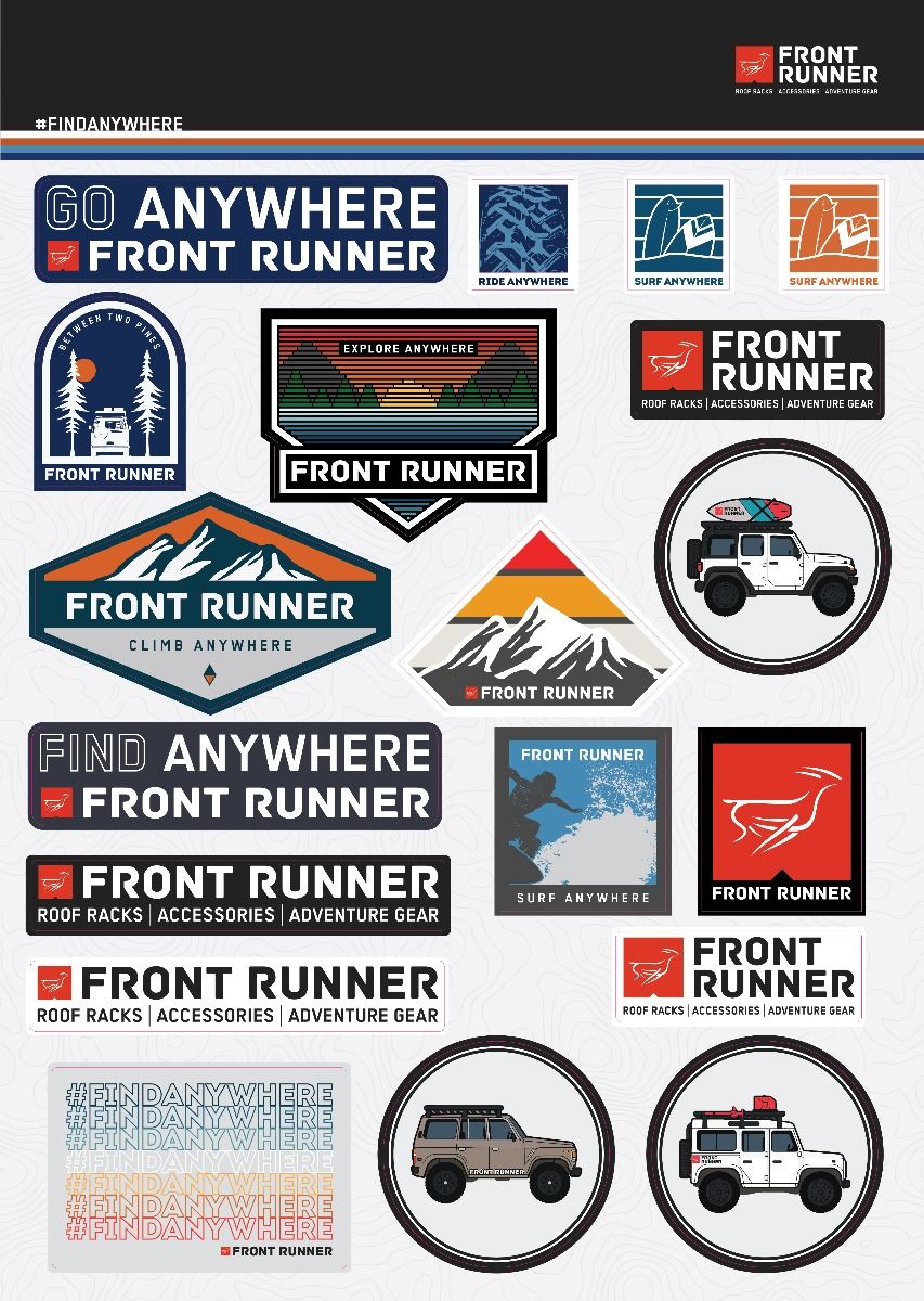FRONT RUNNER FIND ANYWHERE STICKER SHEET